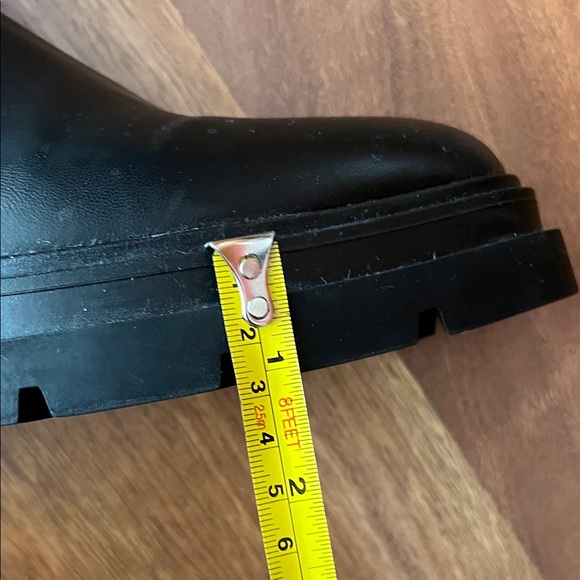 Zara Black Faux Leather Boots with Knit Calf - Picture 12 of 16